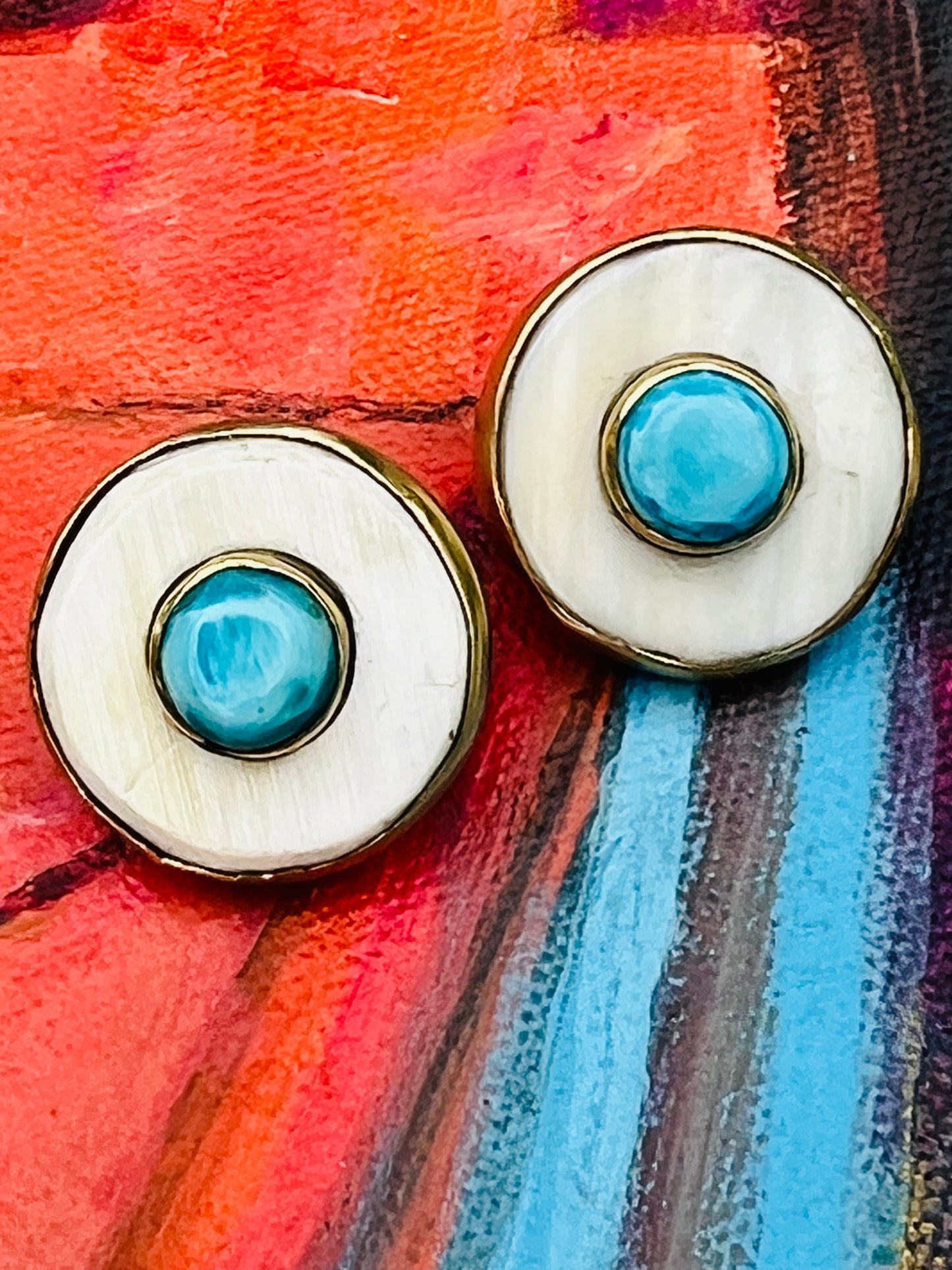 Mod Safari Circle Stud Earrings